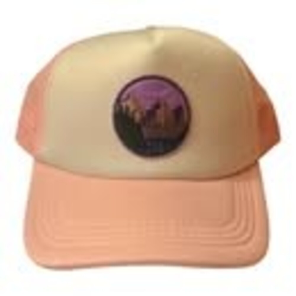 Unisex Pink Mountain Patch Trucker Hat